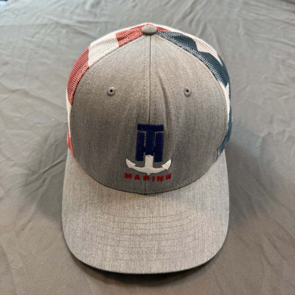 Richardson 112 PM Marines Anchor Patriotic American Flag Mesh Trucker Hat